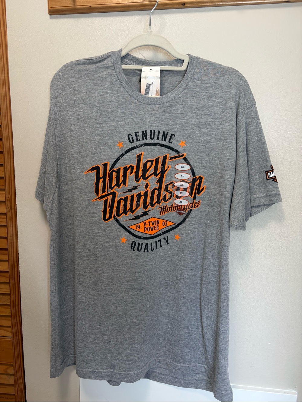 Harley-Davidson Grey Tee with Orange & Black Logo